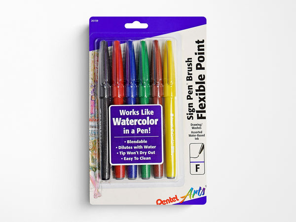 Pentel Sign Pen Brush - Set of 6 Basic Colors – Jenni Bick Custom