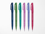 Pentel Sign Pen Brush - Set of 6 Dark Pastels