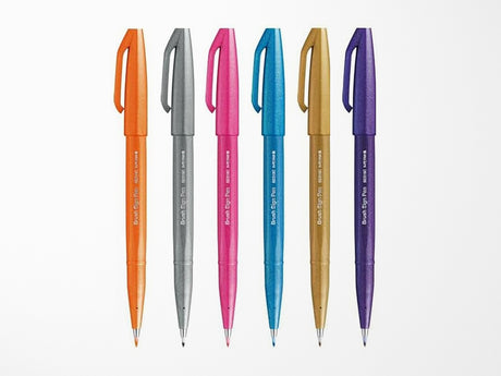 Pentel Sign Pen Brush - Set of 6 Fashion Colors