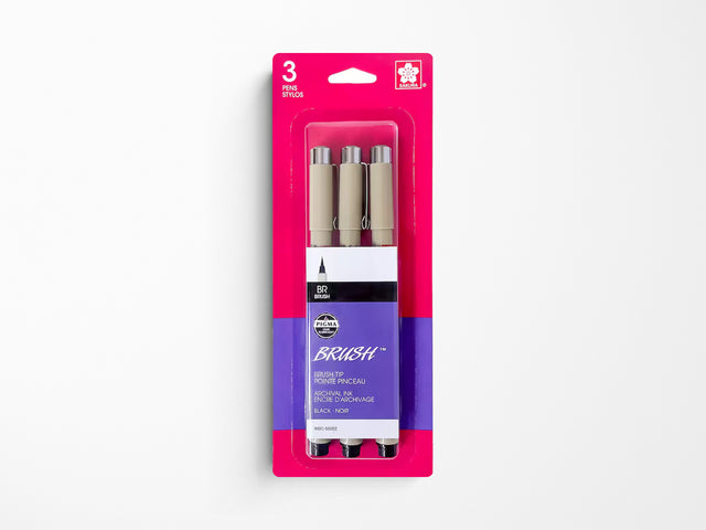 Pigma Sketch Brush Pens 3 Pack Black