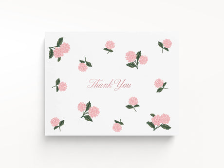 Pink Hydrangea Thank You Notes, Box of 8