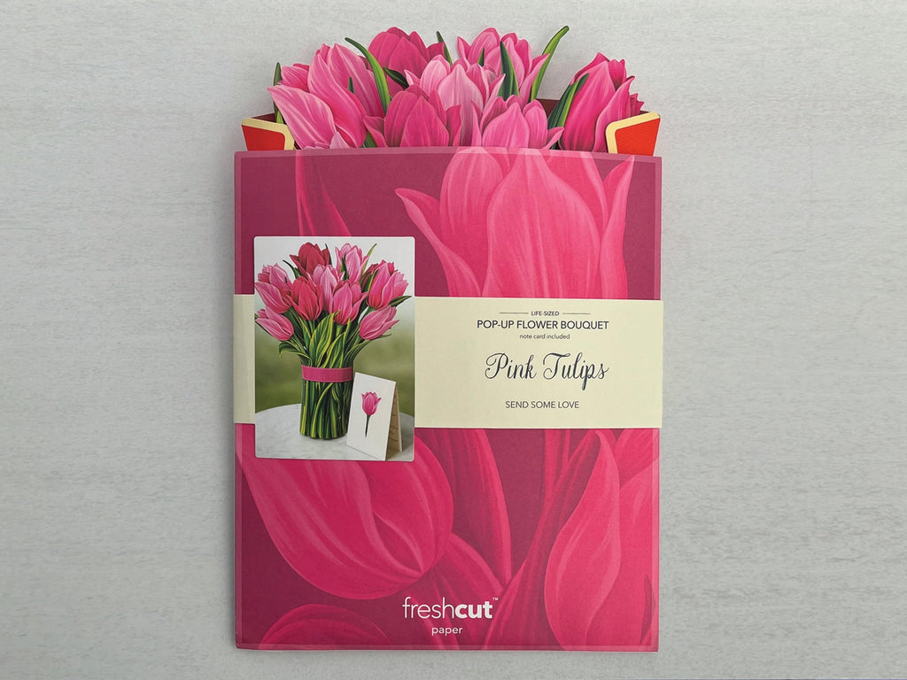 Pink Tulips Pop Up Greeting Bouquet