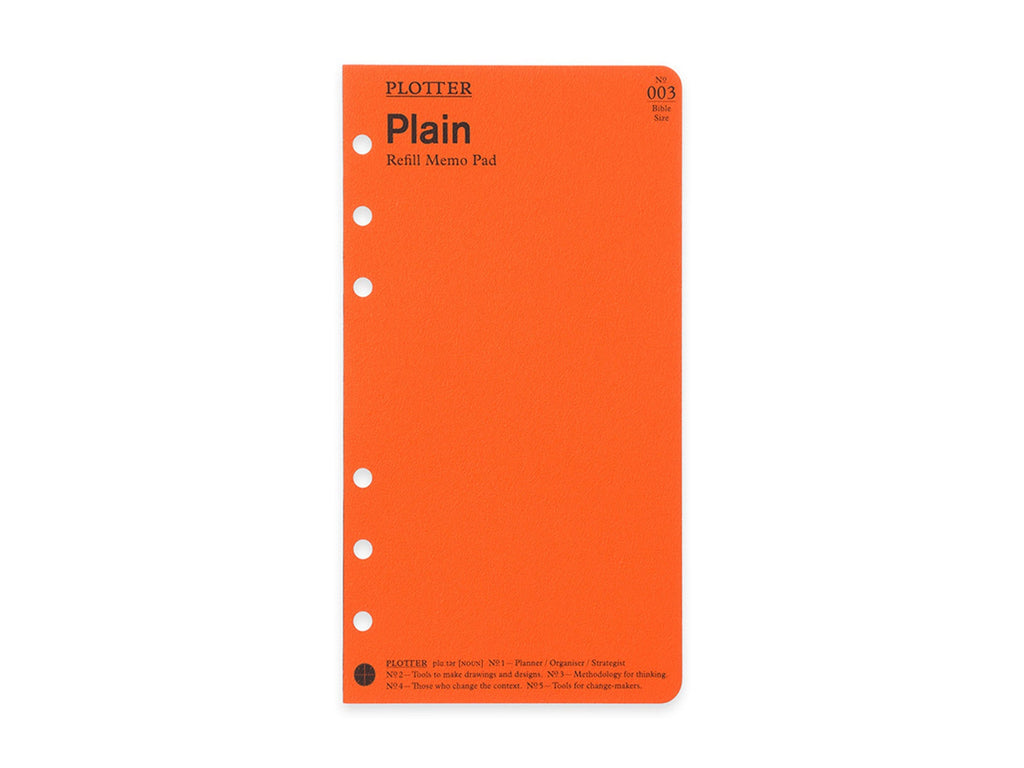 PLOTTER Refill Memo Pad Plain - Bible Size