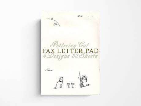 Pottering Cat Fax Letter Pad Writing Sheets