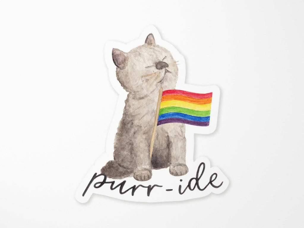 Purr-ide Rainbow Flag Cat Vinyl Sticker