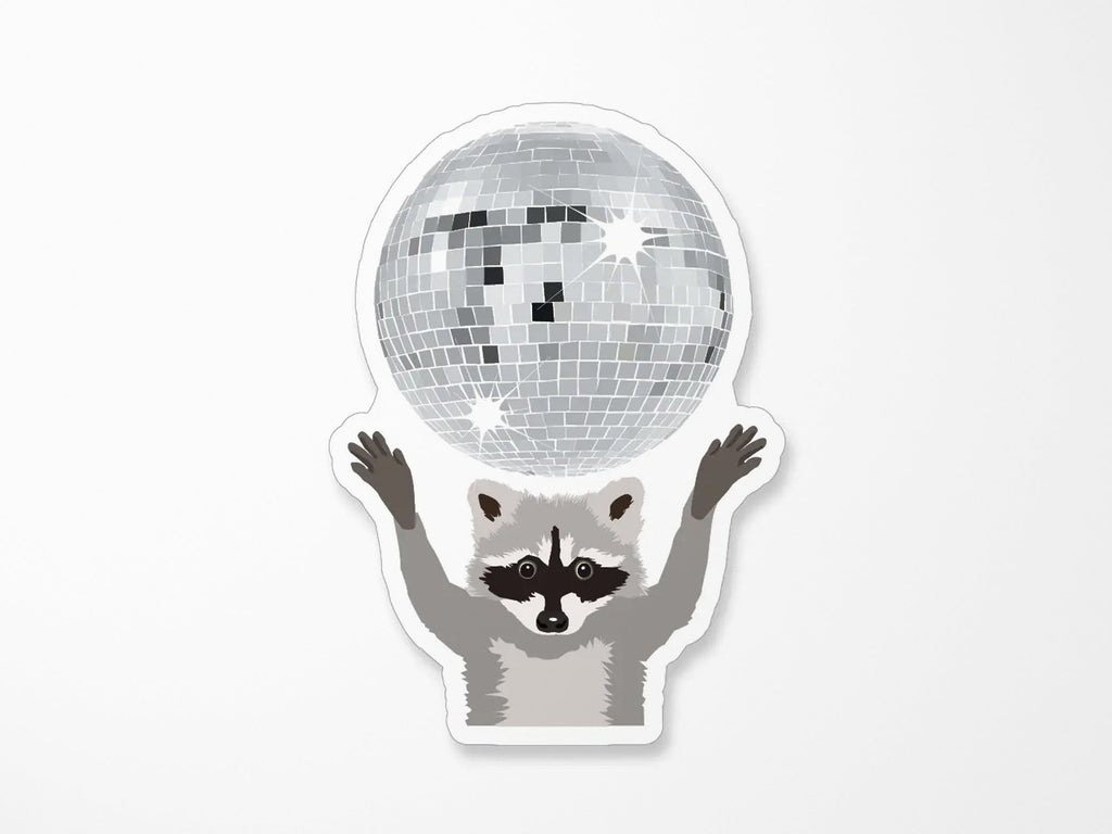 Racoon with Mirrorball Vinyl Sticker