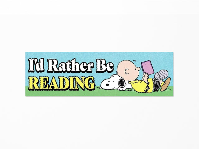 Rather Be Reading Snoopy Bumper Sticker