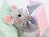 Reading Pillow Mouse Critter
