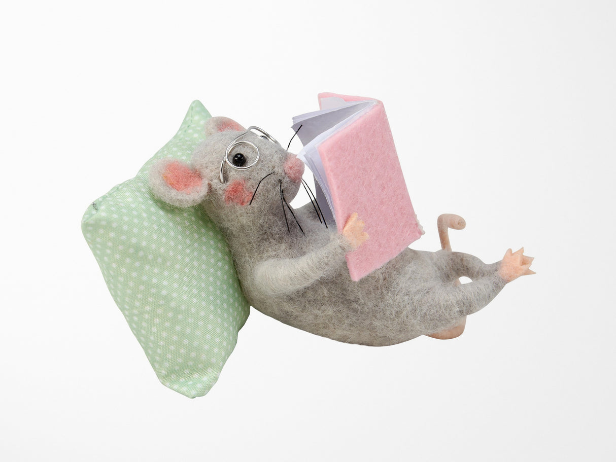 Reading Pillow Mouse Critter