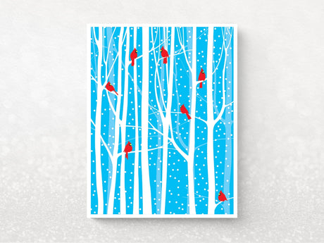 Red Cardinals Holiday Greeting Cards, Box of 8