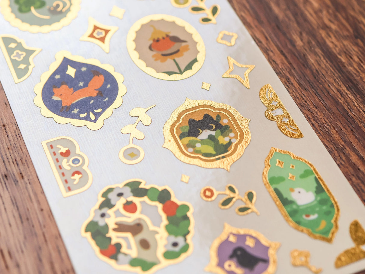 Retro Frames Gold Foil Sticker Sheet