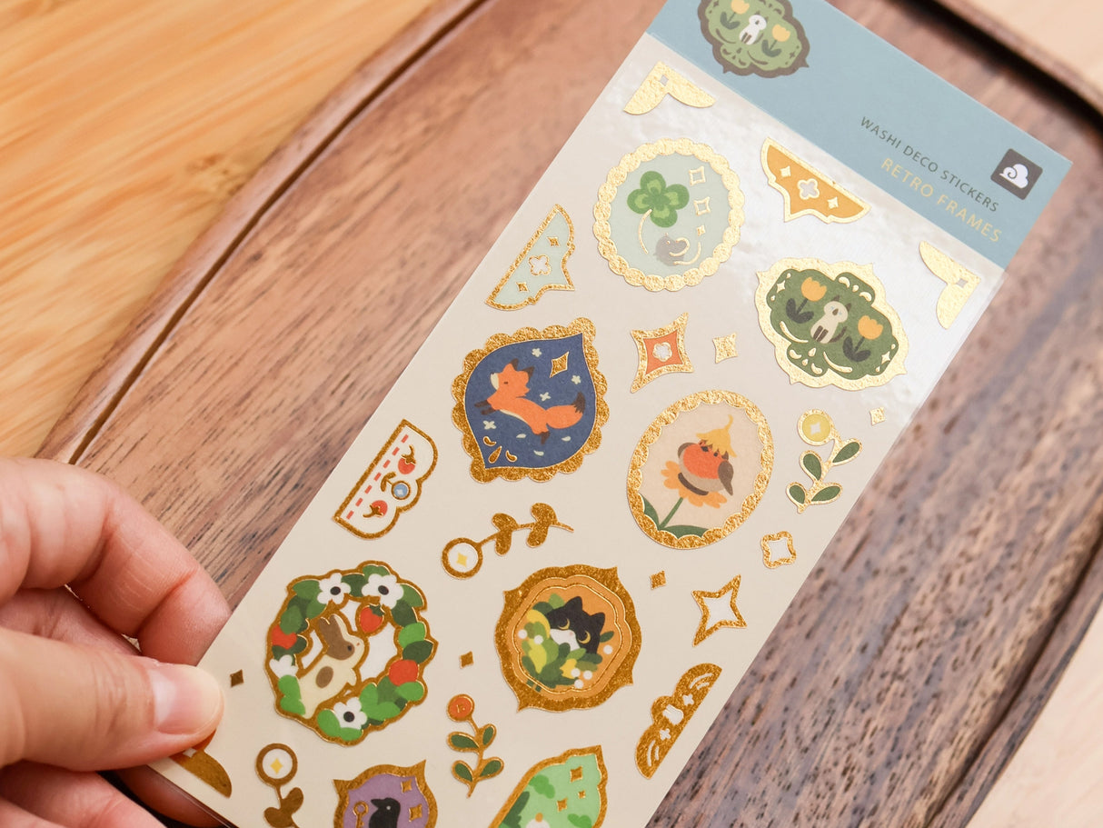 Retro Frames Gold Foil Sticker Sheet