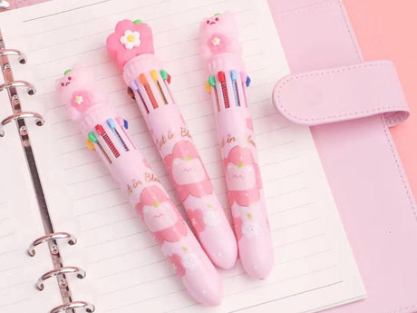 Sakura Cat 10-Color Retractable Ball Pen
