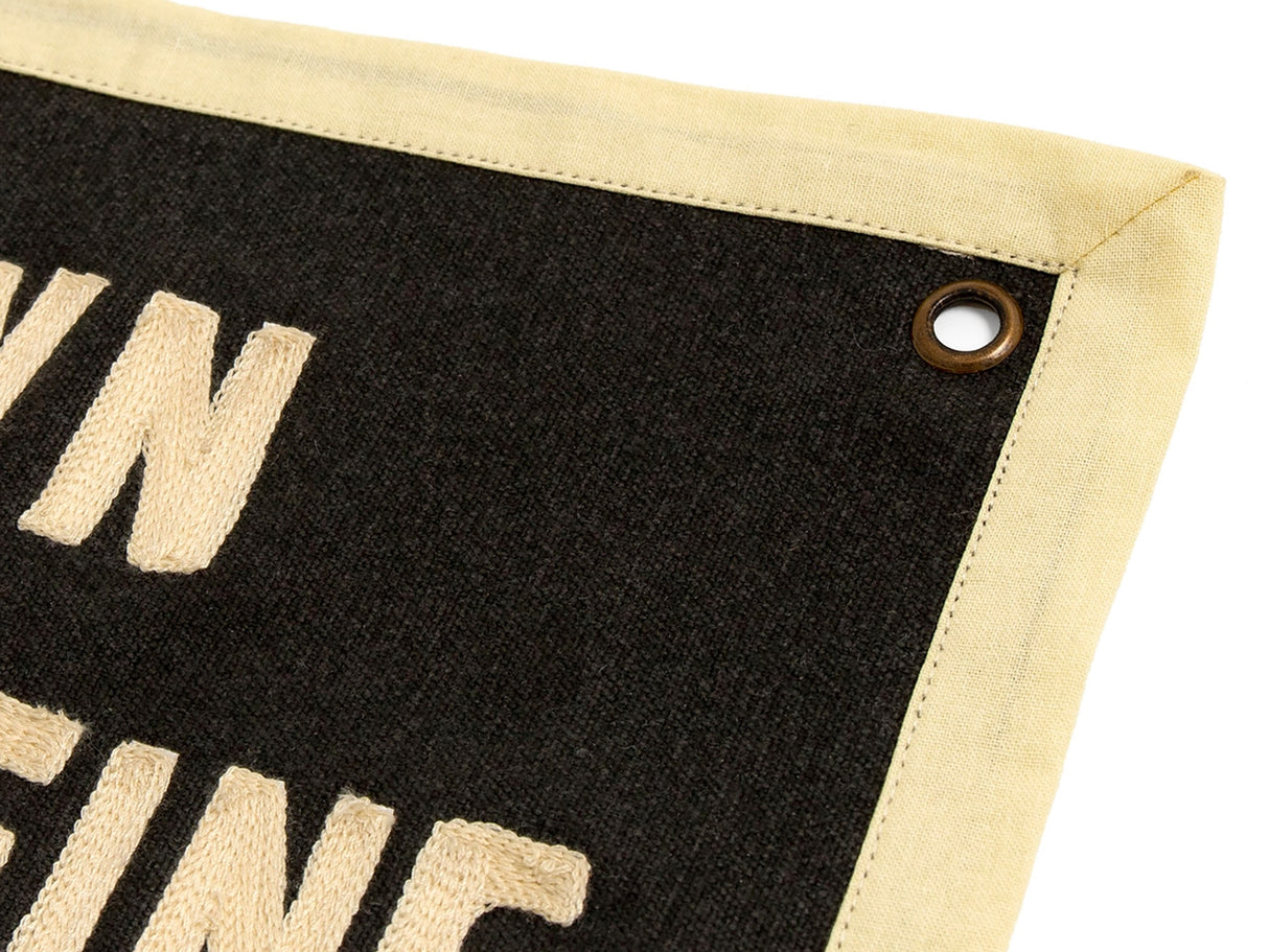 Slow Down Embroidered Canvas Banner