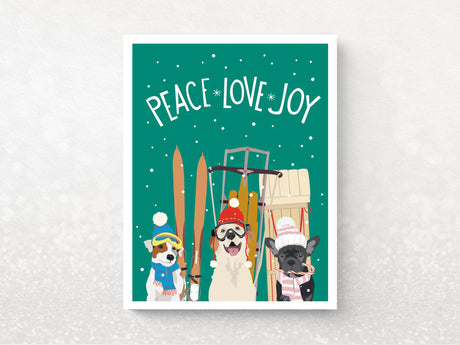 Snow Dogs Holiday Greeting Cards, Box of 8