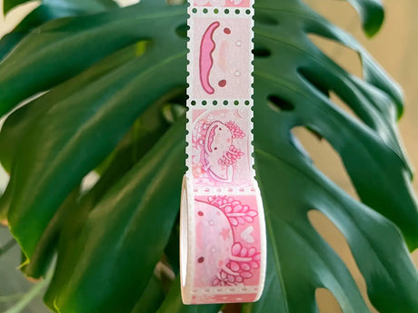 Stamp Washi Tape - Cherry Blossom Axolotl