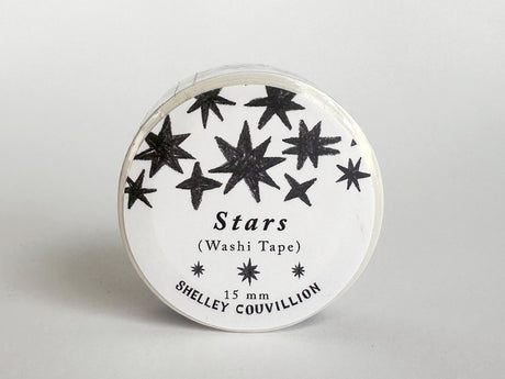 Stars Black and White Pattern Washi Tape