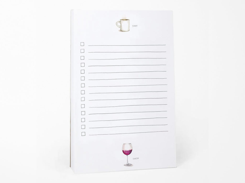 Start and Finish Coffee and Wine Notepad