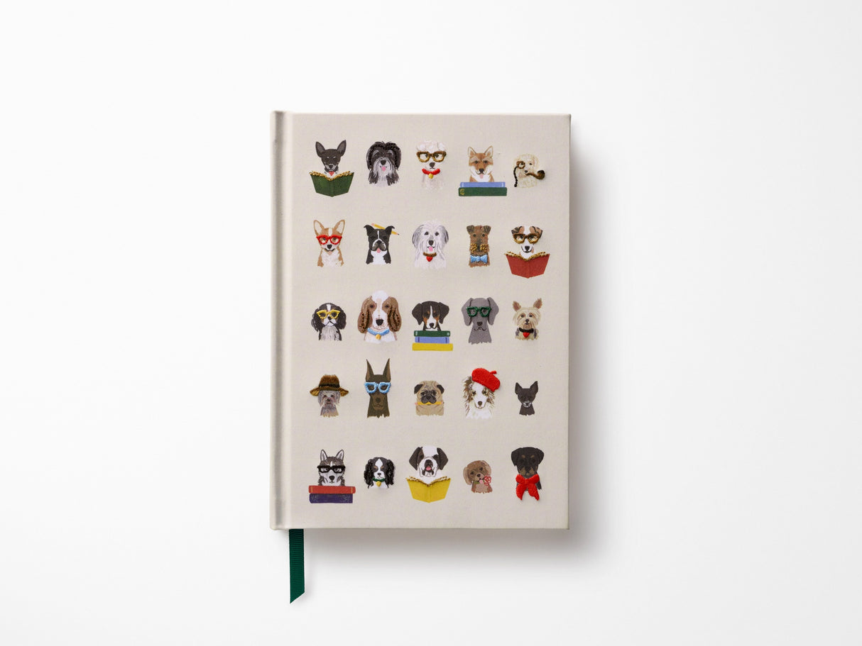 Studious Dogs Embroidered Journal