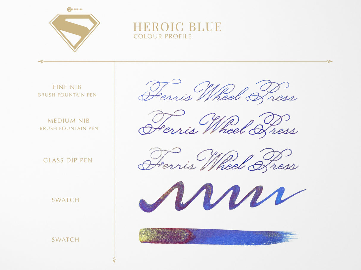 Superman Heroic Blue Fountain Pen Ink