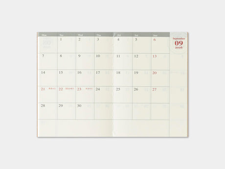 TRAVELER'S Notebook 2026 Monthly - Passport Size