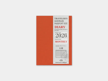 TRAVELER'S Notebook 2026 Monthly - Passport Size