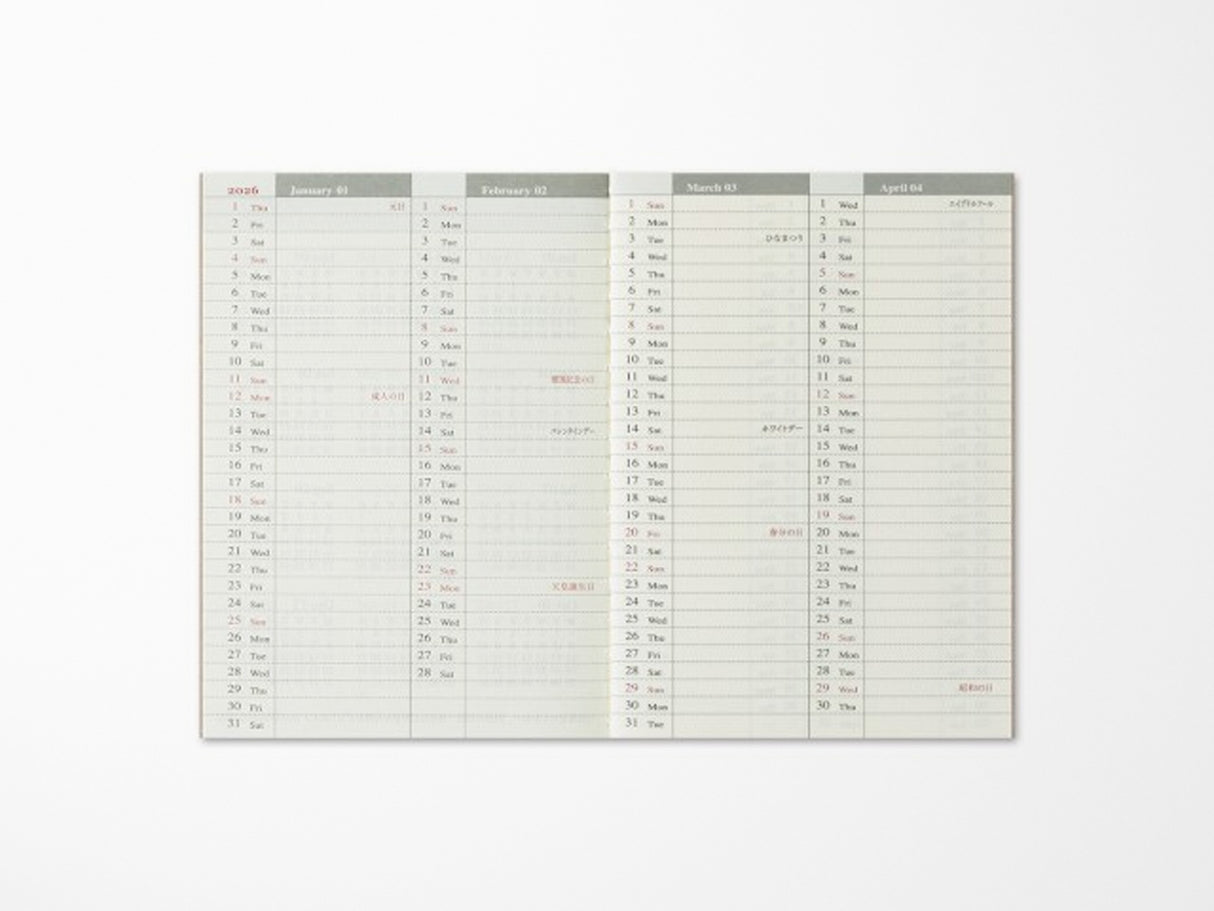 TRAVELER'S Notebook 2026 Weekly + Memo - Passport Size