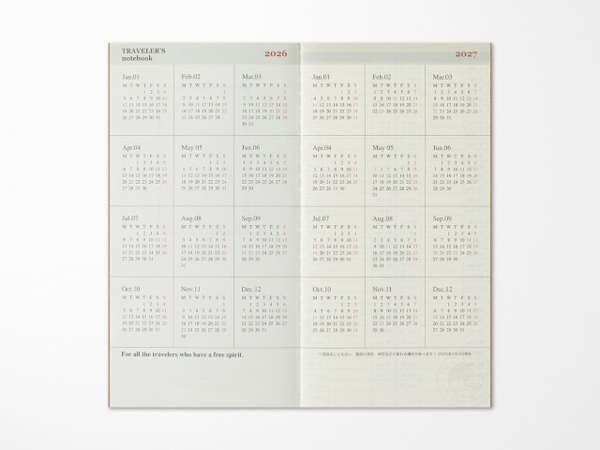 TRAVELER'S Notebook 2026 Weekly + Memo - Regular Size
