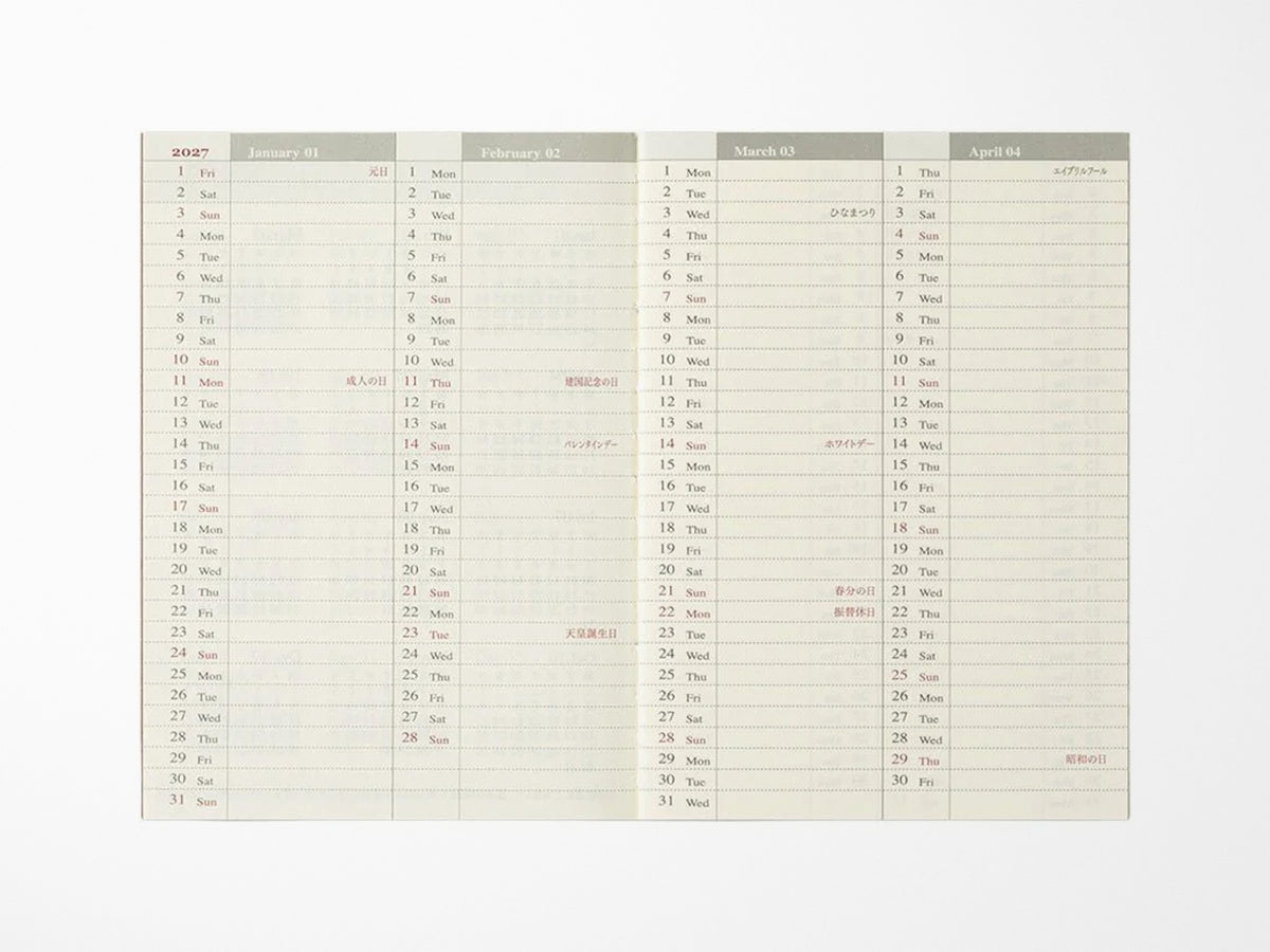 TRAVELER'S Notebook 2027 Weekly + Memo - Passport Size