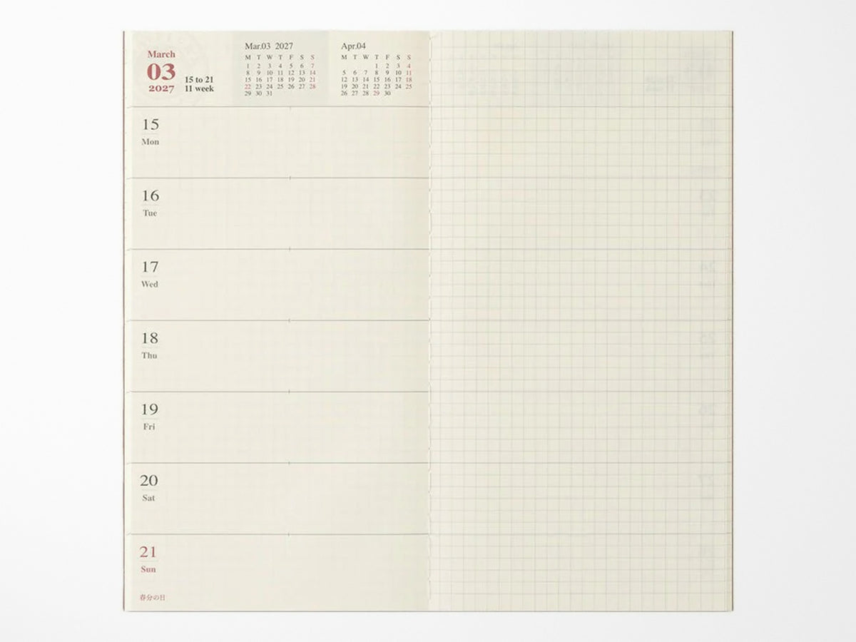 TRAVELER'S Notebook 2027 Weekly + Memo - Regular Size