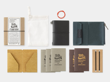 TRAVELER'S Notebook Card Size 20th Anniversary Set - Black