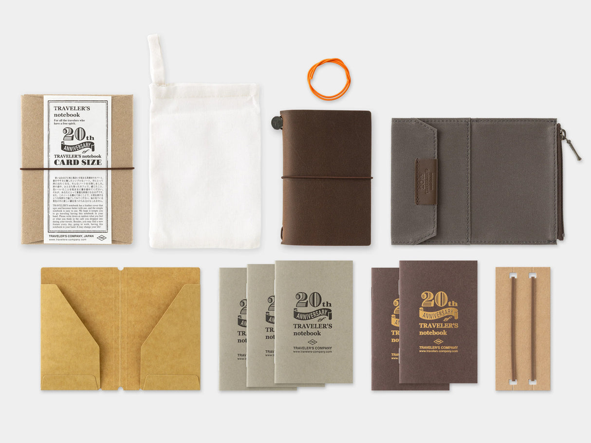 TRAVELER'S Notebook Card Size 20th Anniversary Set - Brown