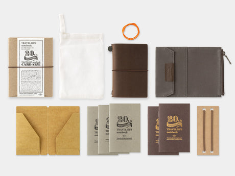 TRAVELER'S Notebook Card Size 20th Anniversary Set - Brown
