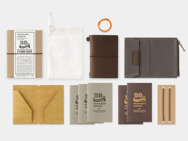 TRAVELER'S Notebook Card Size 20th Anniversary Set - Brown