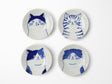Trinket Dish Blue and White Cat Set of 4