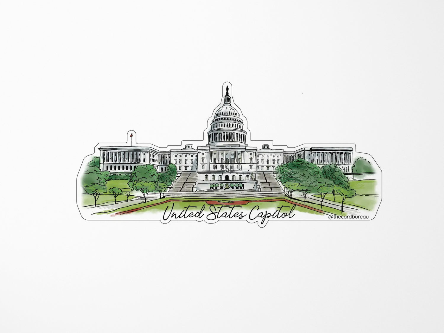 US Capitol Hand Drawn Sticker – Jenni Bick Custom Journals