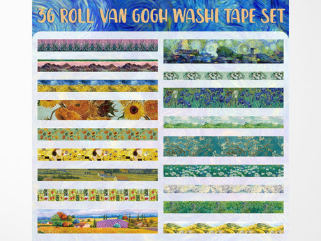 Van Gogh Washi Tape Set of 36 Rolls