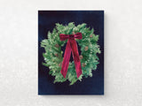 Velvet Bow Wreath Holiday Greeting Cards, Box of 6