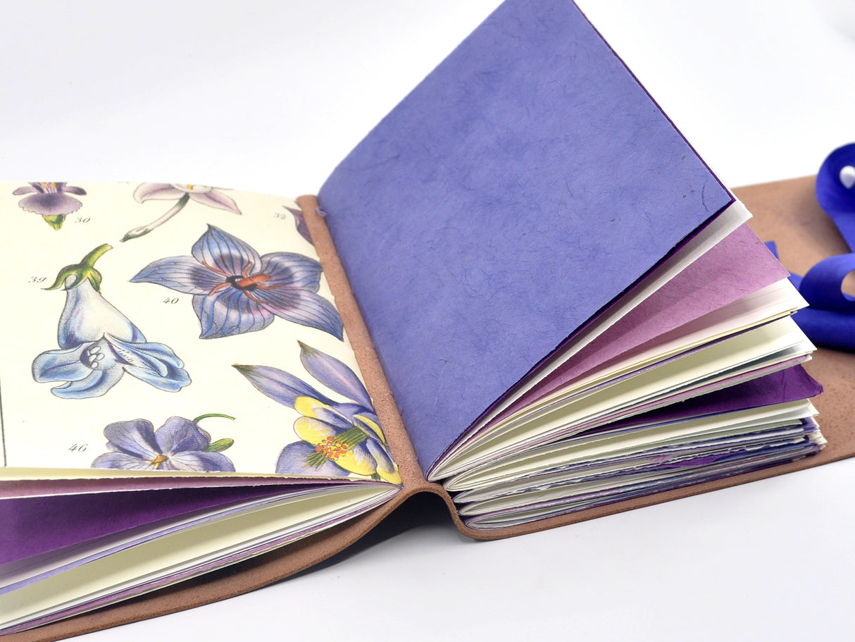 Violet Bouquet One of a Kind Leather Journal