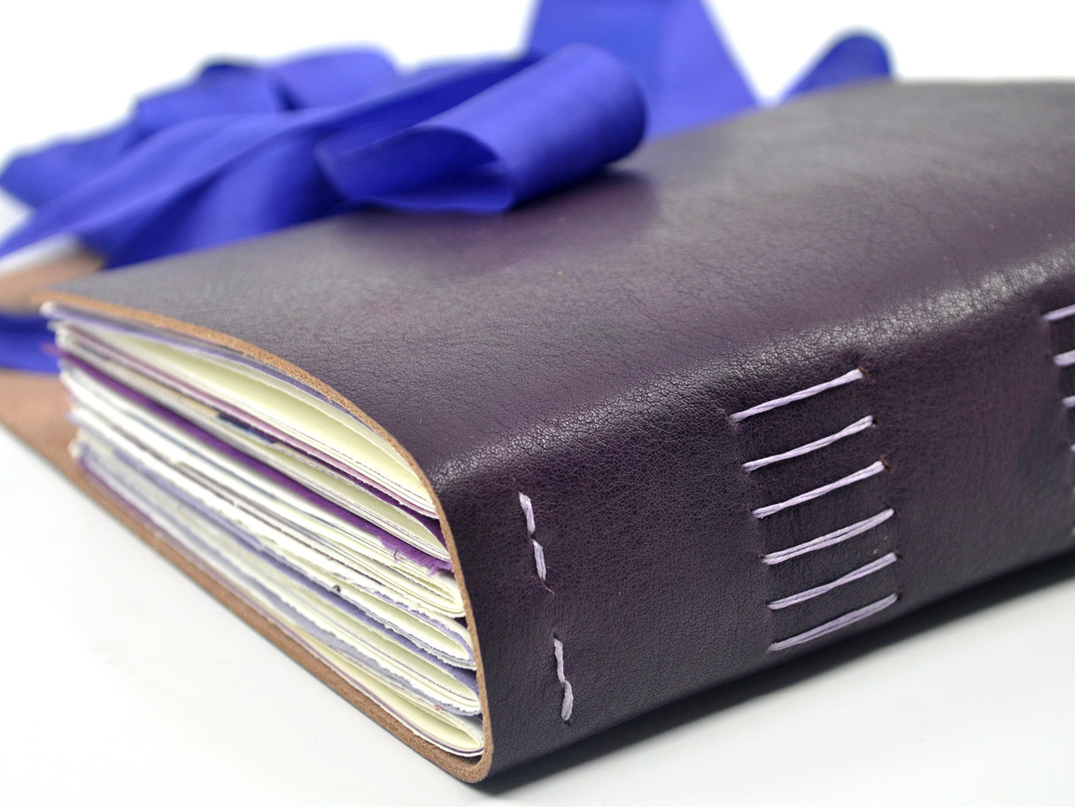 Violet Bouquet One of a Kind Leather Journal