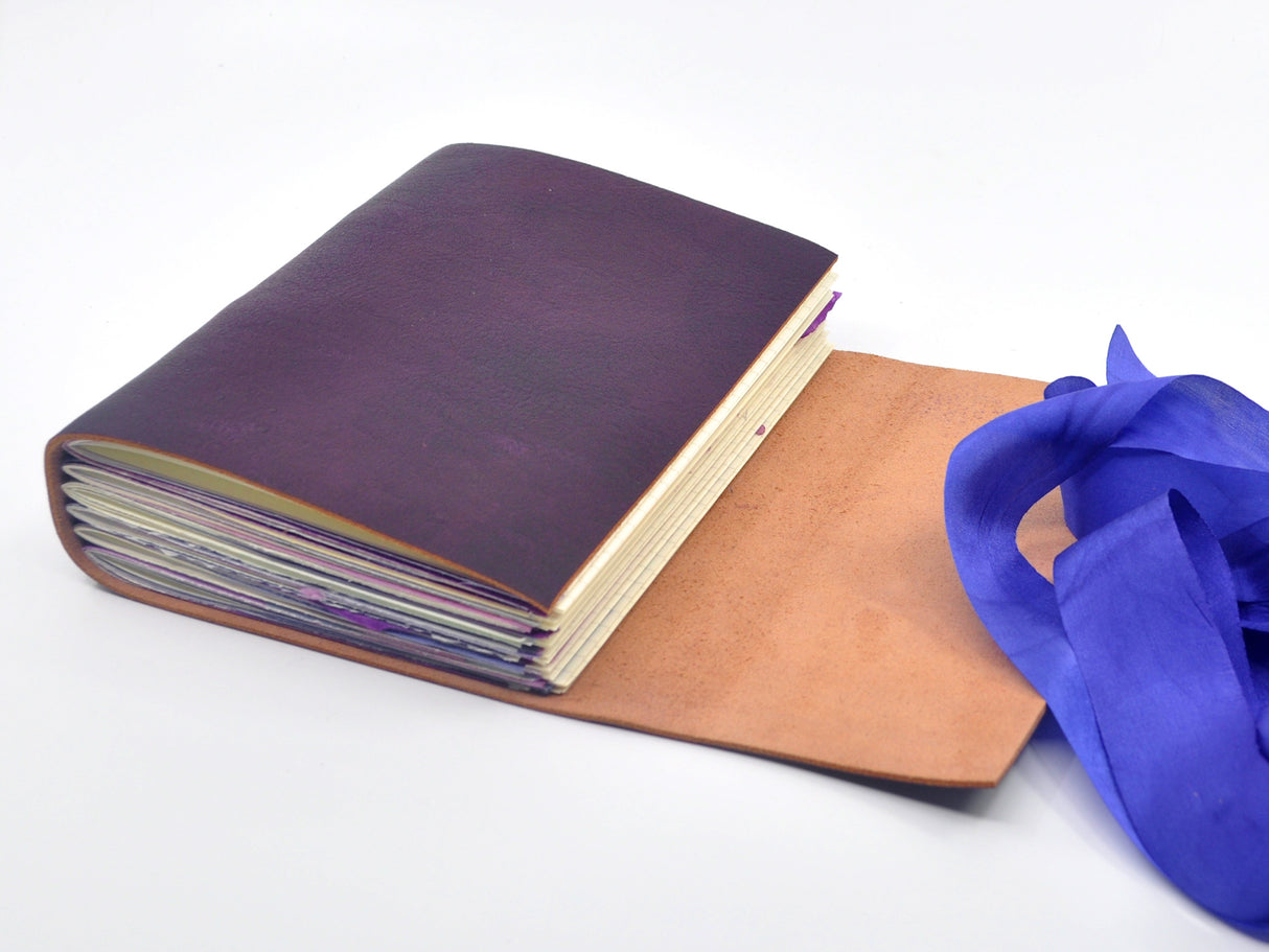 Violet Bouquet One of a Kind Leather Journal