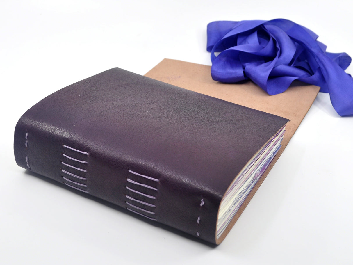 Violet Bouquet One of a Kind Leather Journal