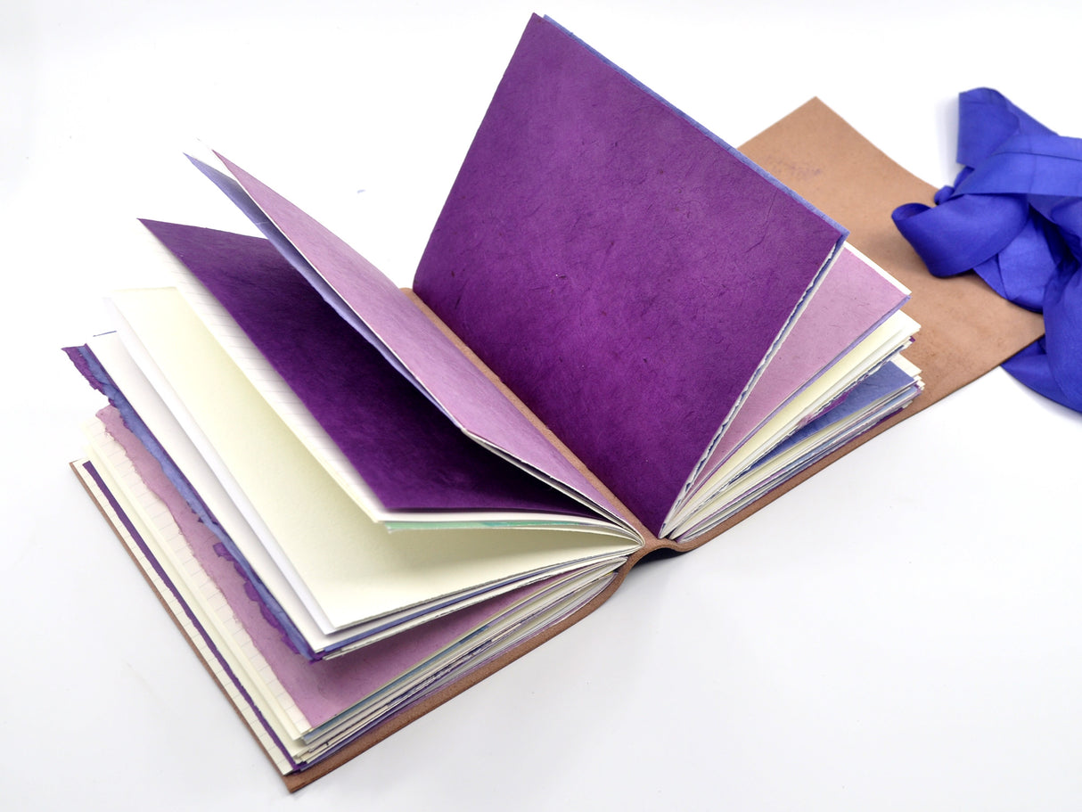 Violet Bouquet One of a Kind Leather Journal