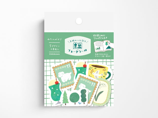 Washi Flake Stickers - Green