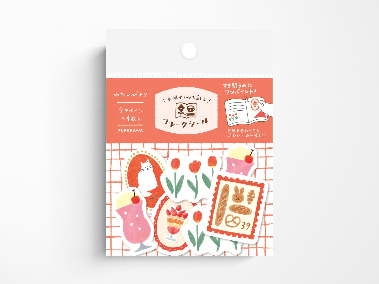 Washi Flake Stickers - Red