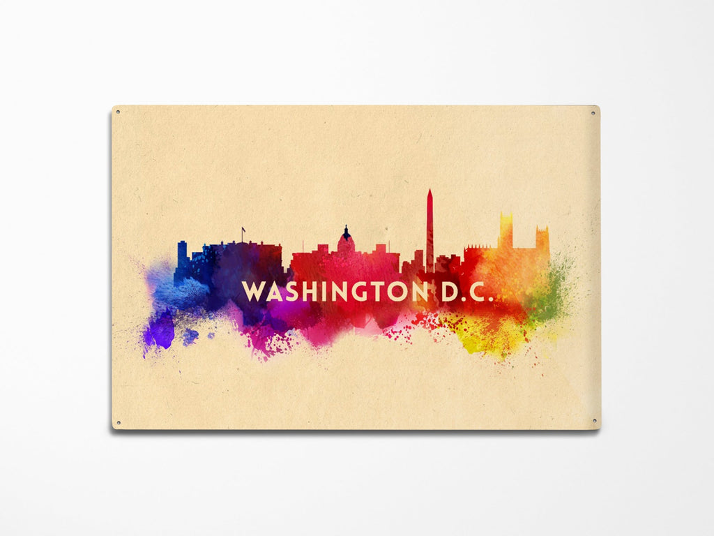 Washington DC Abstract Skyline Metal Sign