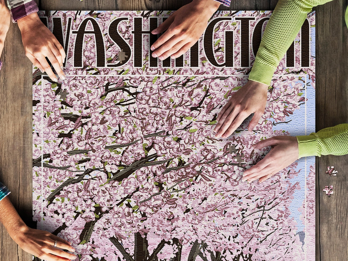 Washington DC Cherry Blossoms 1000 Piece Jigsaw Puzzle