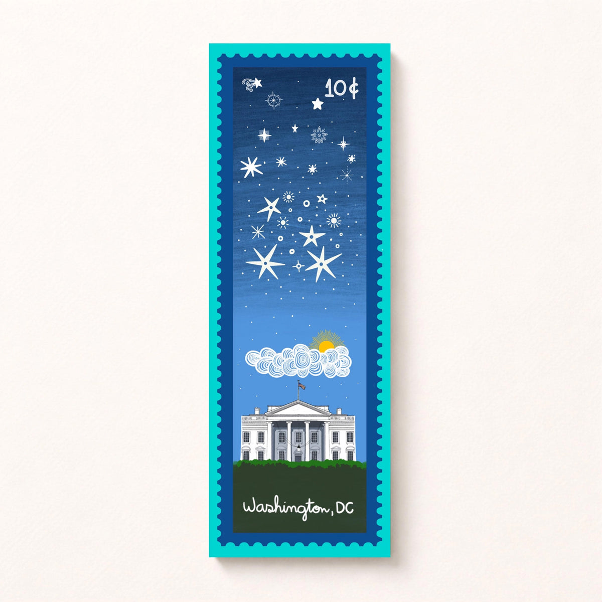 Washington DC Stamp Bookmark White House – Jenni Bick Custom Journals