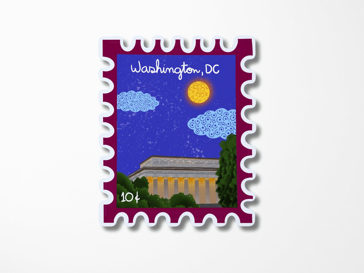 Washington DC Stamp Sticker Lincoln Memorial