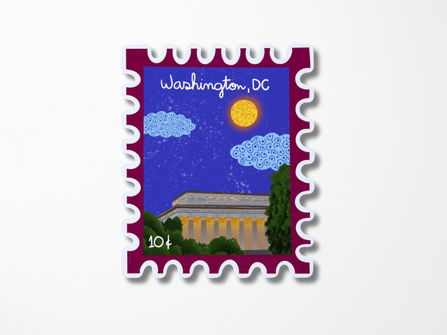 Washington DC Stamp Sticker Lincoln Memorial